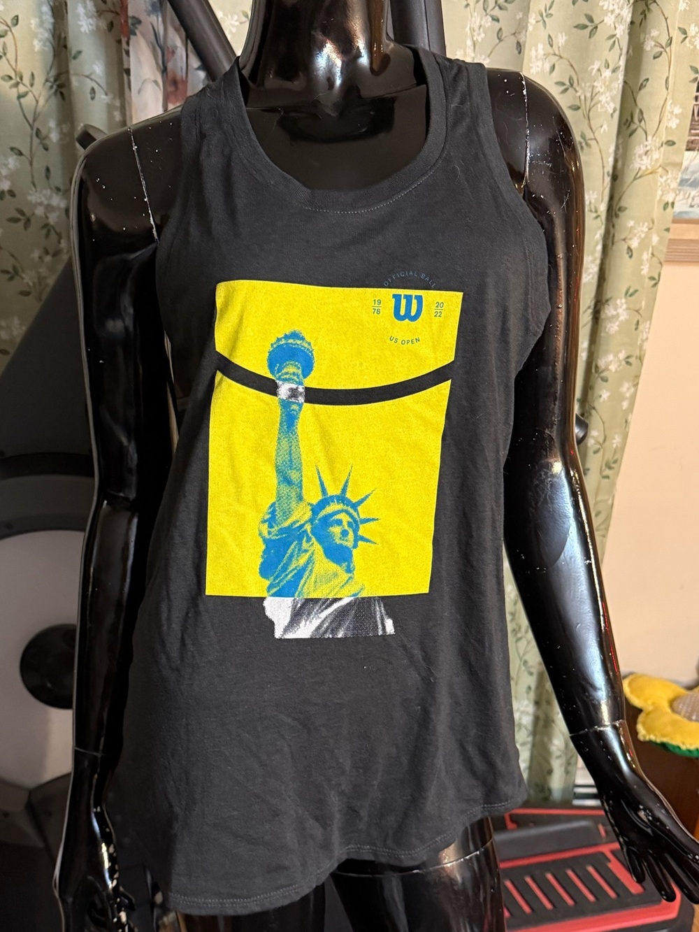 Wilson Black T-Shirt with Yellow Graphic and Blue Logo